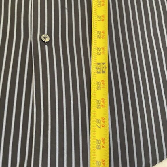 BCBG Attitude Blue Pinstripe Modern Fit Button Up-L - Picture 7 of 11